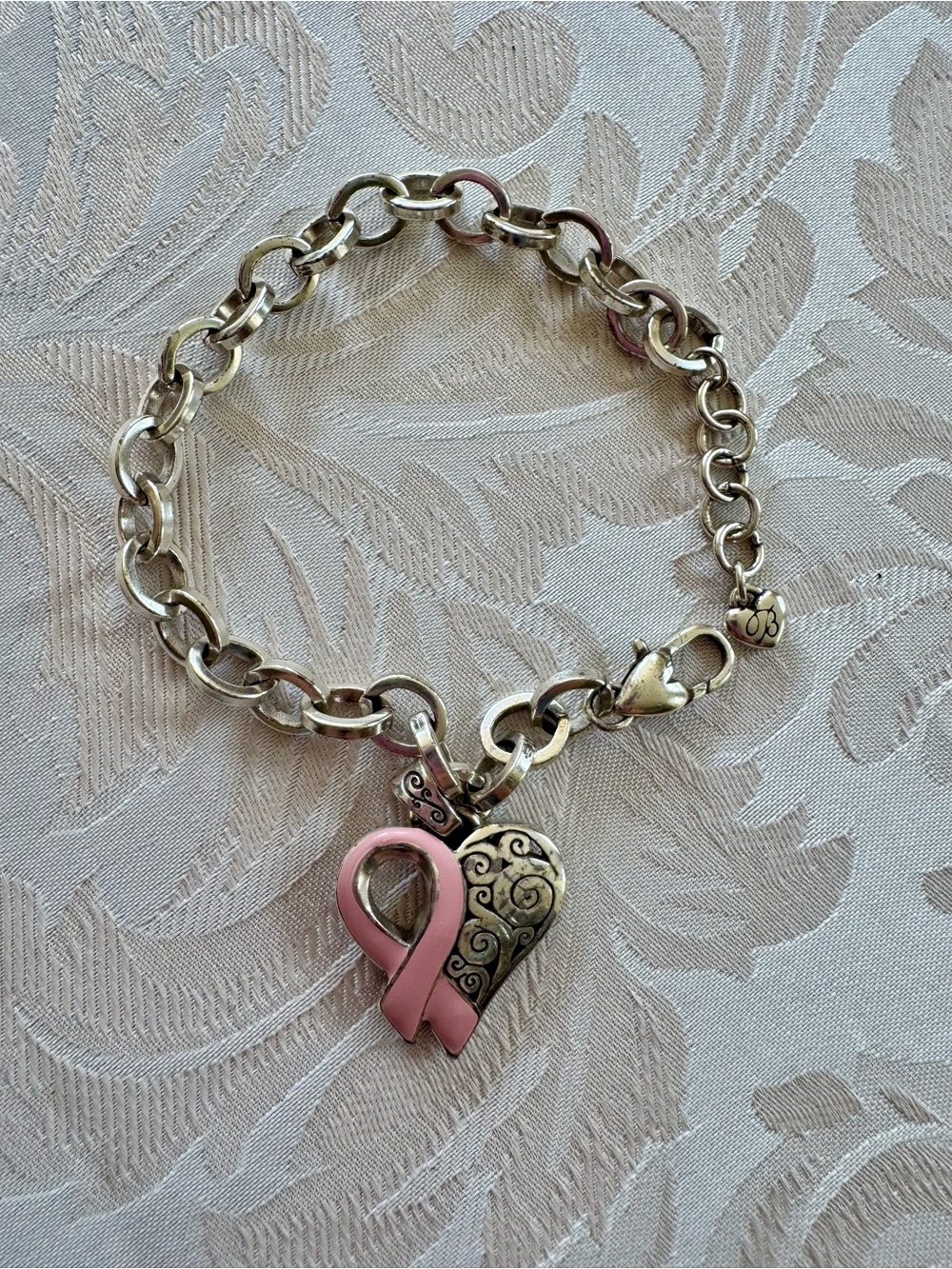 Brighton Silver Heart Locket Charm Bracelet